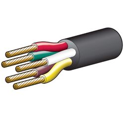 Narva 10A 3mm 5 Core Trailer Cable (30M) Red, Green, Yellow, White, Brown With Black Sheath