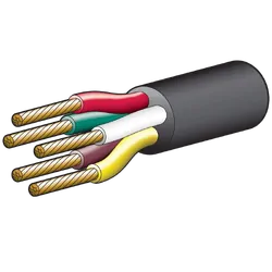 Narva 10A 3mm 5 Core Trailer Cable (30M) Red, Green, Yellow, White, Brown With Black Sheath