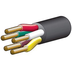 Narva 15A 4mm 5 Core Trailer Cable (30M) Red, Green, Yellow, White, Brown With Black Sheath