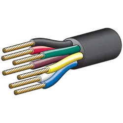 Narva 5A 2.5mm 7 Core Trailer Cable (30M) Red, Green, Yellow, White, Brown With Black Sheath