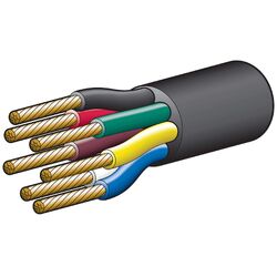Narva 10A 3mm 7 Core Trailer Cable (30M) Red, Green, Yellow, White, Brown With Black Sheath