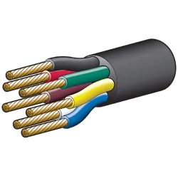 Narva 10A 3mm 7 Core Trailer Cable (30M) Red, Green, Yellow, White, Brown With Black Sheath