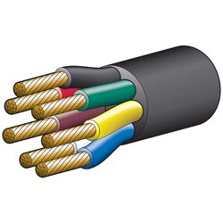Narva 15A 4mm 7 Core Trailer Cable (30M) Red, Green, Yellow, White, Brown With Black Sheath