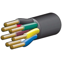 Narva 15A 4mm 7 Core Trailer Cable (30M) Red, Green, Yellow, White, Brown With Black Sheath
