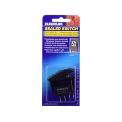 Narva 12/24V On/On LED Illuminated Sealed Rocker Switch (Blue)