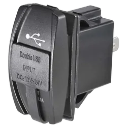 Narva 12/24V Dual USB LED Illuminated Socket (Blue)