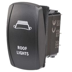 Narva 12/24V Off/On LED Illuminated Sealed Rocker Switch With "Roof Lights" Symbol (Blue