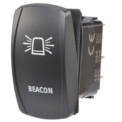 Narva 12/24V Off/On LED Illuminated Sealed Rocker Switch With "Beacon" Symbol (Amber)