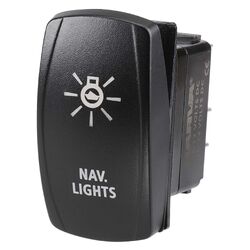 Narva 12/24V Off/On LED Illuminated Sealed Rocker Switch With "Nav Lights" Symbol (Blue)