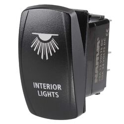 Narva 12/24V Off/On LED Illuminated Sealed Rocker Switch With "Interior Lights" Symbol (