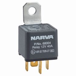 Narva 12V 40A Normally Open 4 Pin Relay With Resistor (Blister Pack Of 1)