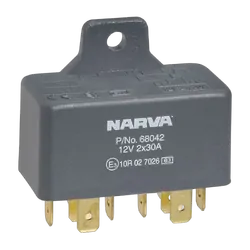 Narva 12V 30A/30A Normally Open 5 Pin Twin Relay