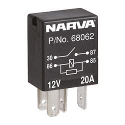 Narva 12V 20A Normally Open 4 Pin Micro Relay With Resistor