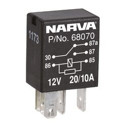Narva 12V 20A/10A Change-Over 5 Pin Relay With Resistor