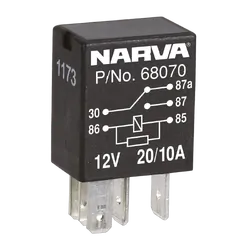 Narva 12V 20A/10A Change-Over 5 Pin Relay With Resistor