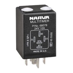 Narva 24V 10A 5 Pin Timer Adjustable Relay (Blister Pack Of 1)
