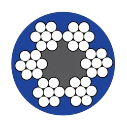 Wire Rope G1570 Galvanised 6x7FC PVC Blue Coated 3-5mm 200Mtr