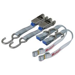 Relaxn Tie Down Ratchet Strap Stainless Steel 25mm 1.5M Grey - Pair