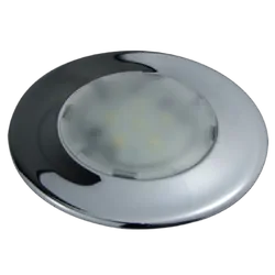 Relaxn 6 inch Round SurFace Mount White LED Frost Lens Chrome Thim 12VDC