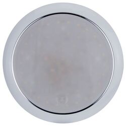 LED Interior Round 130mm (Touch) White / Silver Trim 12/24V
