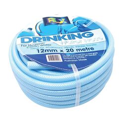 Blue 20m Roll 12mm Non Toxic Reinforced Water Hose