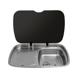 Thetford Spinflo Mk3 Argent Sink L/H Drain Tinted Glass