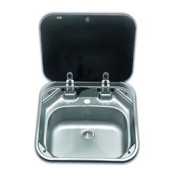 Dometic/Smev Flush Mount Basin with Glass Lid - (No Tap)
