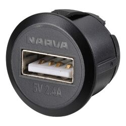 Narva Heavy-Duty Mini Flush Mount USB Socket (Blister Pack Of 1)