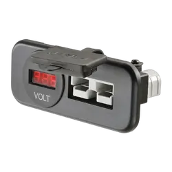 Narva 50A Connector/Volt Meter Twin HDRV Socket Flush Mount