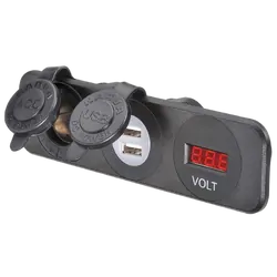 Narva Heavy-Duty Accessory/Dual USB Sockets & 12/24V DC LED Volt Meter