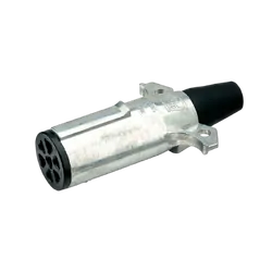 Narva 7 Pin Heavy-Duty Round Metal Trailer Plug With Internal Weatherbeater Seal And Rubber Boot
