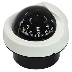 Compass 85mm Flushmount White Black Conical Card (Zone C)