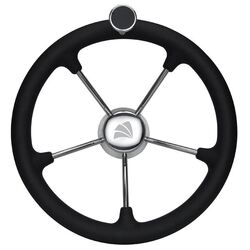Steering Whl Grip & Knob 294mm Stainless Steel Wheel & Poly Grip