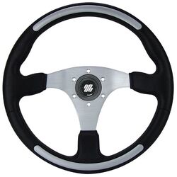 Steering Wheel Santorini 350mm Silver Inserts / Spokes Hub+Button