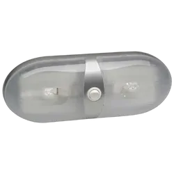 Narva Dual Interior Dome Lamp w/ Off/On Switch w/ Silver Satin Finish