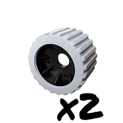 24x Ribbed Grey Wobble Roller 20mm -22mm