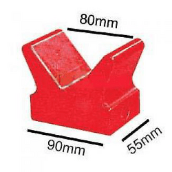 4" Poly V Block Red 14mm