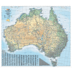 Australia Road & Terrain Supermap - 1350x1180 - Laminated