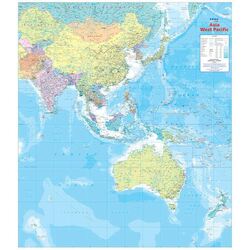 Asia & West Pacific Map - 875x1000 - Laminated