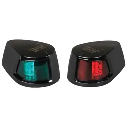 Narva 9-33V 1 Nautical Mile Led Port And Starboard Lamps Black Housing With Colour Lenses