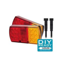 Roadvision 12V Stop/Tail/Ind/Ref/Lic Rect 150 x 80mm + BR25B + 7TPF + 7TPR 6X4 Trailer Kit with LEDLink Harness