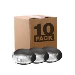 Roadvision 10-30V 2 LED Oval 60 X 37MM Clear Lens Black Base 0.5MT Cable Bulk Pack of 10