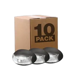 Roadvision 10-30V 2 LED Oval 60 X 37MM Clear Lens Black Base 0.5MT Cable Bulk Pack of 10