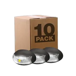 Roadvision 10-30V 2 LED Oval 60 X 37mm Clear Lens Black Base 2.5MT Cable Bulk Pack of 10