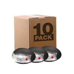 Roadvision 10-30V 2 LED Oval 60 X 37mm Clear Lens Black Base 2.5MT Cable Bulk Pack of 10