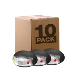 Roadvision 10-30V 2 LED Oval 60 X 37mm Clear Lens Black Base 2.5MT Cable Bulk Pack of 10