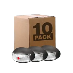 Roadvision 10-30V 2 LED Oval 60 X 37mm Clear Lens Black Base 2.5MT Cable Bulk Pack of 10