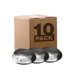 Roadvision 10-30V 2 LED Oval 60 X 37mm Clear Lens Black Base 2.5MT Cable Bulk Pack of 10