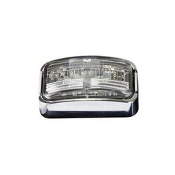 Roadvision Clearance Light LED White BR7 Series 10-30V 50x25mm Clear Lens Chrome Fixed Mount 0.5m Cable