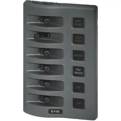 Blue Sea Systems Weatherdeck 12V Dc Waterproof Fuse Panel - Gray 6 Positions